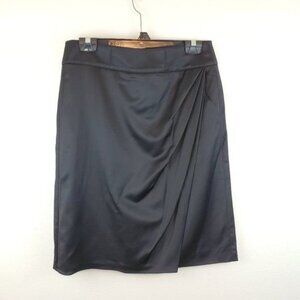 Armani Collezioni faux wrap black career skirt